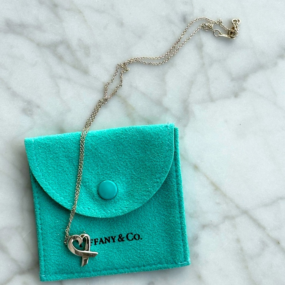 TIFFANY & CO. Paloma Picasso Loving Heart Necklace Sterling Silver 925